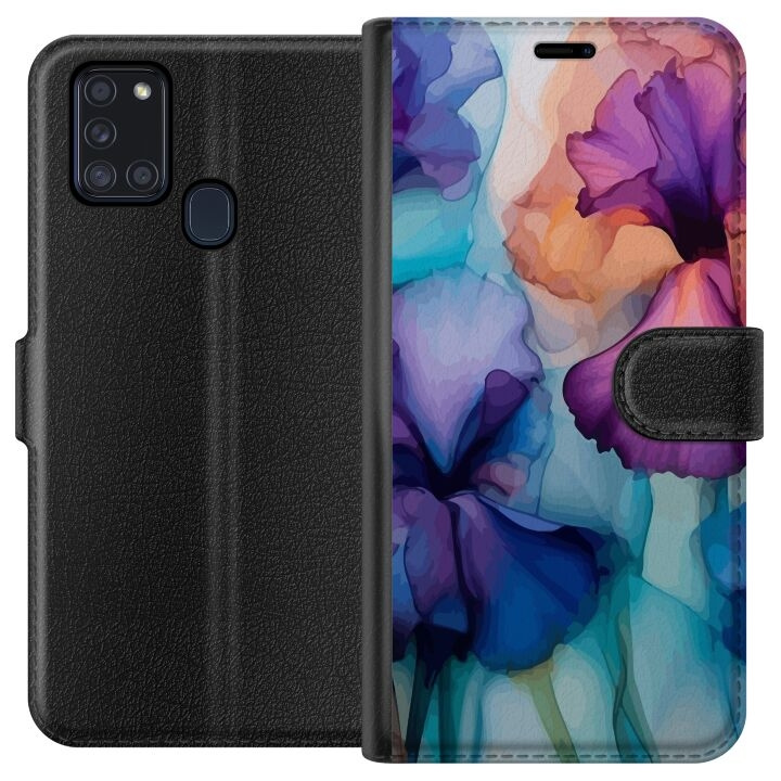 Plånboksfodral till Samsung Galaxy A21s med Magiska blommor motiv i gruppen SMARTPHONE & SURFPLATTOR / Mobilskydd / Samsung hos TP E-commerce Nordic AB (A58907)