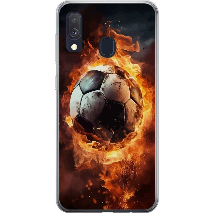 Mobilskal till Samsung Galaxy A40 med Fotboll motiv i gruppen SMARTPHONE & SURFPLATTOR / Mobilskydd / Samsung hos TP E-commerce Nordic AB (A59492)