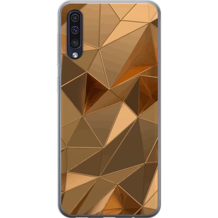 Mobilskal till Samsung Galaxy A50 med 3D Guld motiv i gruppen SMARTPHONE & SURFPLATTOR / Mobilskydd / Samsung hos TP E-commerce Nordic AB (A59657)