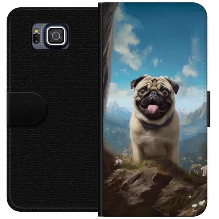 Plånboksfodral till Samsung Galaxy Alpha med Glad Hund motiv i gruppen SMARTPHONE & SURFPLATTOR / Mobilskydd / Samsung hos TP E-commerce Nordic AB (A60353)