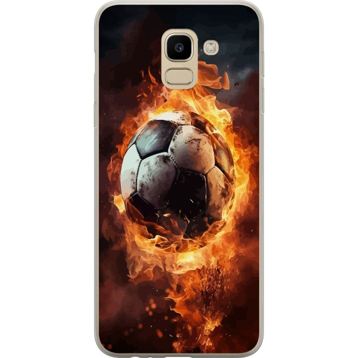 Mobilskal till Samsung Galaxy J6 med Fotboll motiv i gruppen SMARTPHONE & SURFPLATTOR / Mobilskydd / Samsung hos TP E-commerce Nordic AB (A60491)