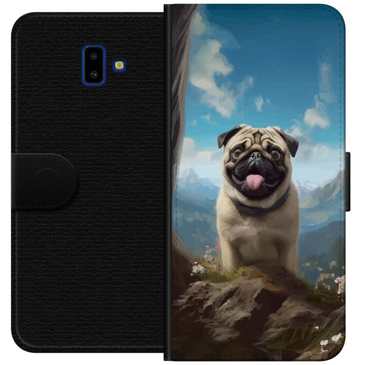 Plånboksfodral till Samsung Galaxy J6+ med Glad Hund motiv i gruppen SMARTPHONE & SURFPLATTOR / Mobilskydd / Samsung hos TP E-commerce Nordic AB (A60515)