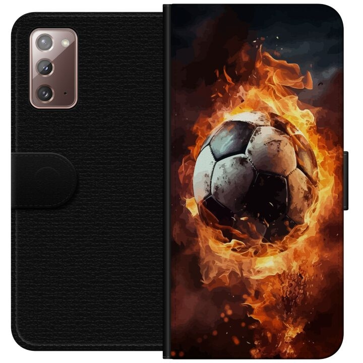 Plånboksfodral till Samsung Galaxy Note20 med Fotboll motiv i gruppen SMARTPHONE & SURFPLATTOR / Mobilskydd / Samsung hos TP E-commerce Nordic AB (A60653)