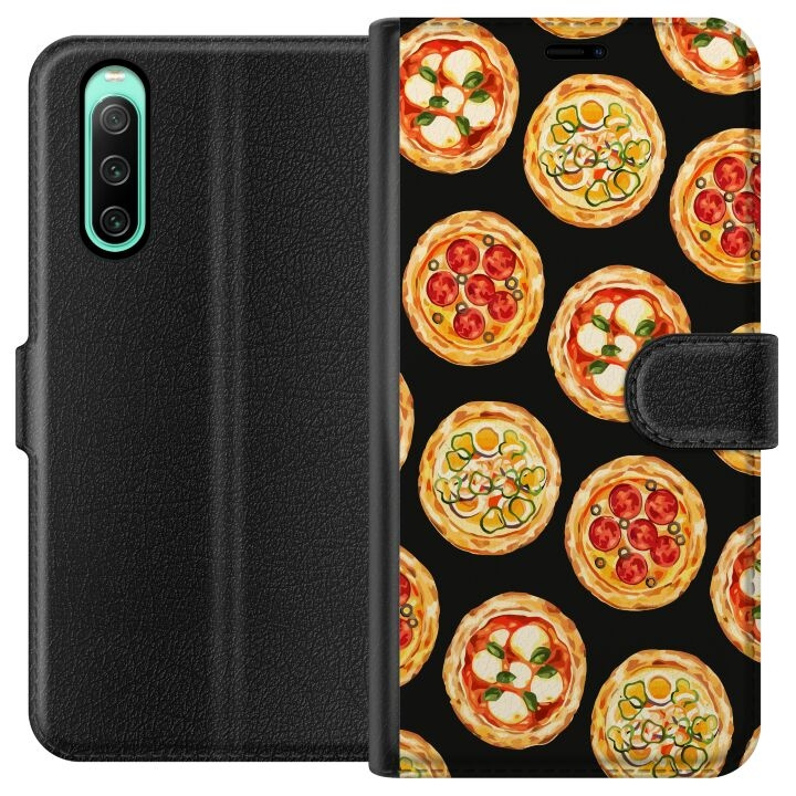 Plånboksfodral till Sony Xperia 10 IV med Pizza motiv i gruppen SMARTPHONE & SURFPLATTOR / Mobilskydd / Sony hos TP E-commerce Nordic AB (A60996)