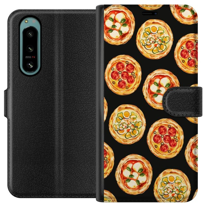 Plånboksfodral till Sony Xperia 5 IV med Pizza motiv i gruppen SMARTPHONE & SURFPLATTOR / Mobilskydd / Sony hos TP E-commerce Nordic AB (A61482)