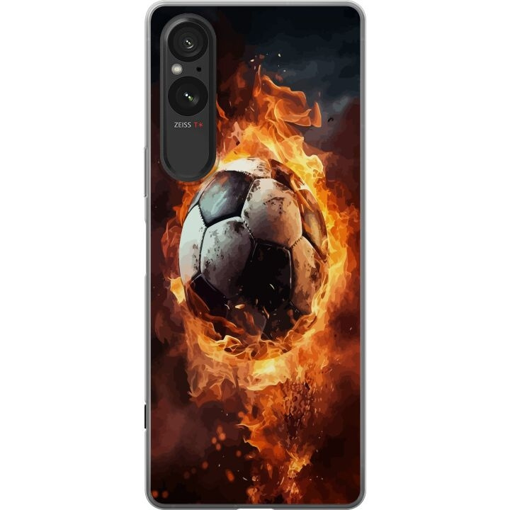 Mobilskal till Sony Xperia 5 V med Fotboll motiv i gruppen SMARTPHONE & SURFPLATTOR / Mobilskydd / Sony hos TP E-commerce Nordic AB (A61571)