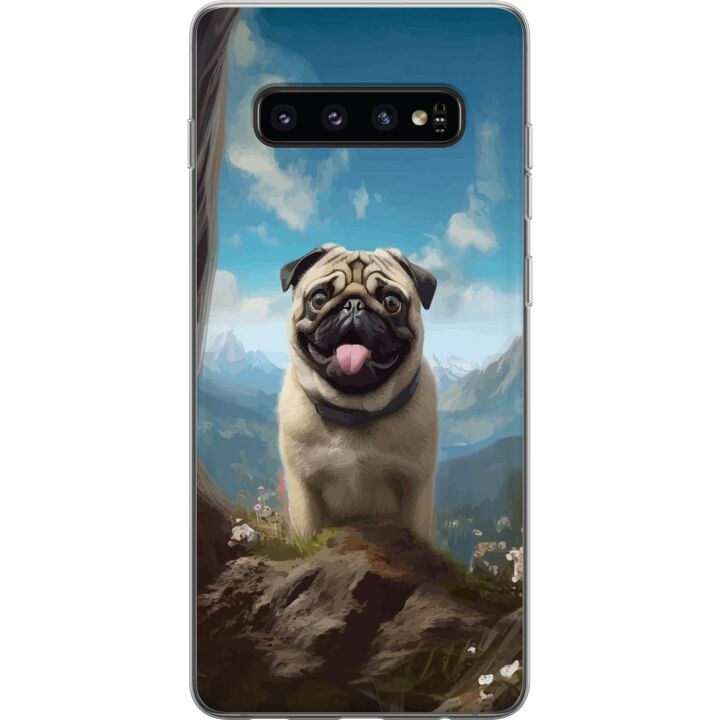 Mobilskal till Samsung Galaxy S10 med Glad Hund motiv i gruppen SMARTPHONE & SURFPLATTOR / Mobilskydd / Samsung hos TP E-commerce Nordic AB (A61865)