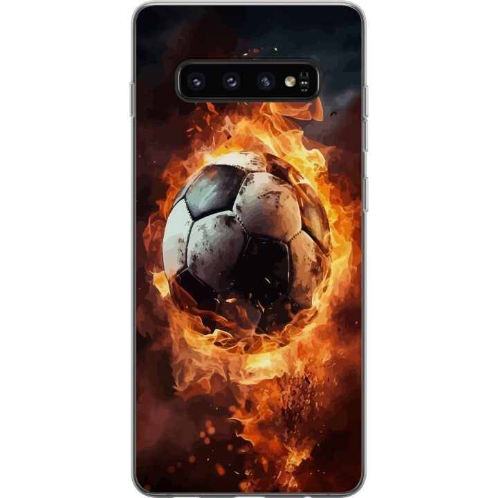 Mobilskal till Samsung Galaxy S10 med Fotboll motiv i gruppen SMARTPHONE & SURFPLATTOR / Mobilskydd / Samsung hos TP E-commerce Nordic AB (A61868)