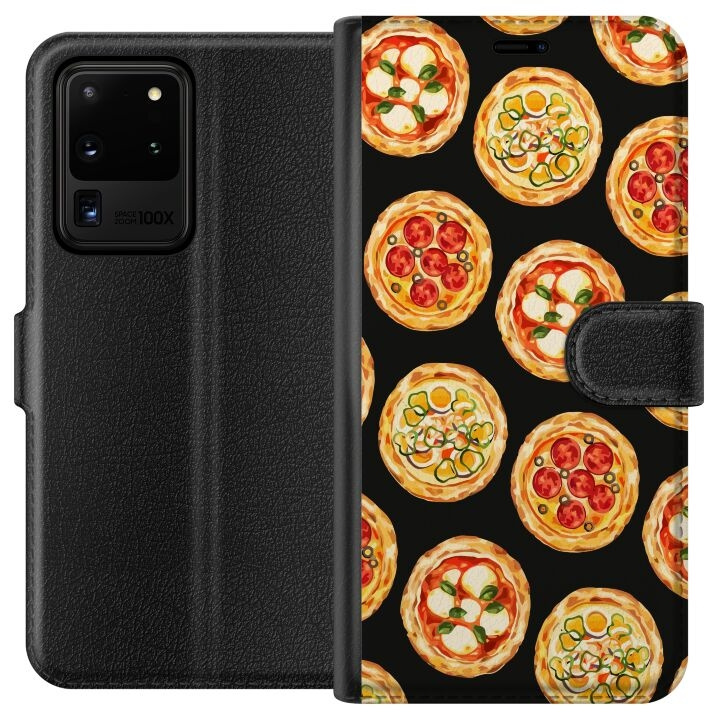 Plånboksfodral till Samsung Galaxy S20 Ultra med Pizza motiv i gruppen SMARTPHONE & SURFPLATTOR / Mobilskydd / Samsung hos TP E-commerce Nordic AB (A62211)