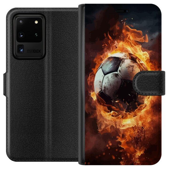 Plånboksfodral till Samsung Galaxy S20 Ultra med Fotboll motiv i gruppen SMARTPHONE & SURFPLATTOR / Mobilskydd / Samsung hos TP E-commerce Nordic AB (A62219)