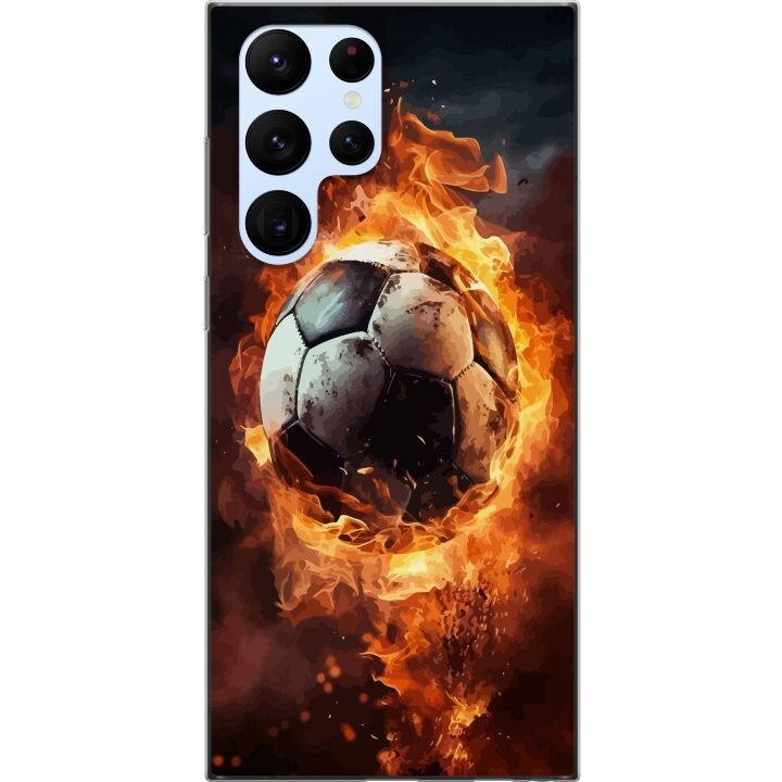 Mobilskal till Samsung Galaxy S22 Ultra 5G med Fotboll motiv i gruppen SMARTPHONE & SURFPLATTOR / Mobilskydd / Samsung hos TP E-commerce Nordic AB (A62624)