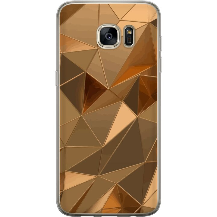 Mobilskal till Samsung Galaxy S7 edge med 3D Guld motiv i gruppen SMARTPHONE & SURFPLATTOR / Mobilskydd / Samsung hos TP E-commerce Nordic AB (A63140)