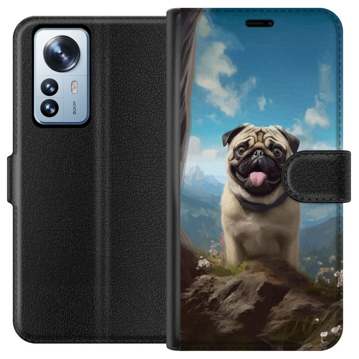 Plånboksfodral till Xiaomi 12 Pro med Glad Hund motiv i gruppen SMARTPHONE & SURFPLATTOR / Mobilskydd / Xiaomi hos TP E-commerce Nordic AB (A63917)