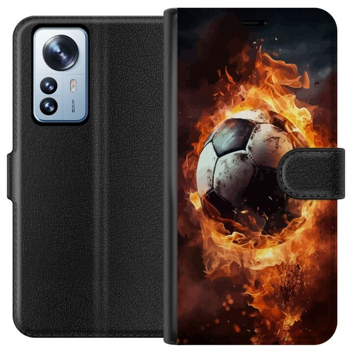 Plånboksfodral till Xiaomi 12 Pro med Fotboll motiv i gruppen SMARTPHONE & SURFPLATTOR / Mobilskydd / Xiaomi hos TP E-commerce Nordic AB (A63920)