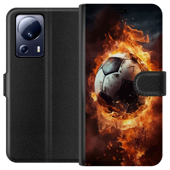 Plånboksfodral till Xiaomi 13 Lite med Fotboll motiv i gruppen SMARTPHONE & SURFPLATTOR / Mobilskydd / Xiaomi hos TP E-commerce Nordic AB (A64136)