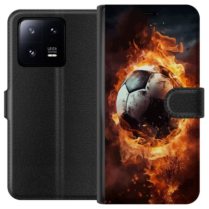 Plånboksfodral till Xiaomi 13 Pro med Fotboll motiv i gruppen SMARTPHONE & SURFPLATTOR / Mobilskydd / Xiaomi hos TP E-commerce Nordic AB (A64190)