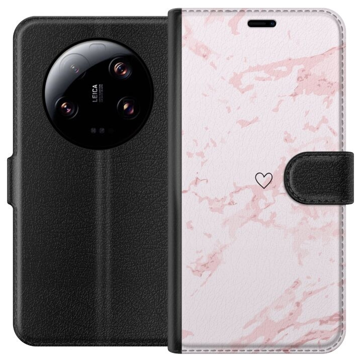 Plånboksfodral till Xiaomi 13 Ultra med Rosa Hjärta motiv i gruppen SMARTPHONE & SURFPLATTOR / Mobilskydd / Xiaomi hos TP E-commerce Nordic AB (A64300)