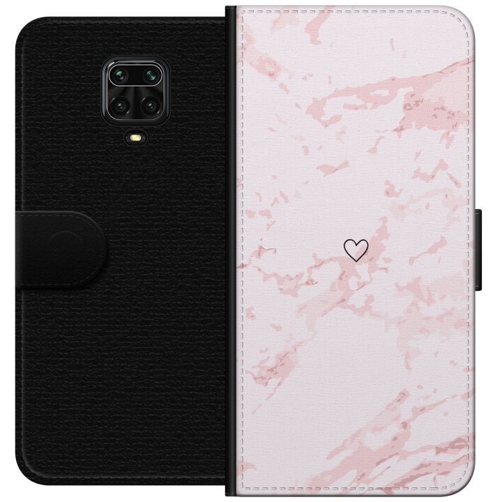 Plånboksfodral till Xiaomi Redmi Note 9 Pro med Rosa Hjärta motiv i gruppen SMARTPHONE & SURFPLATTOR / Mobilskydd / Xiaomi hos TP E-commerce Nordic AB (A65164)