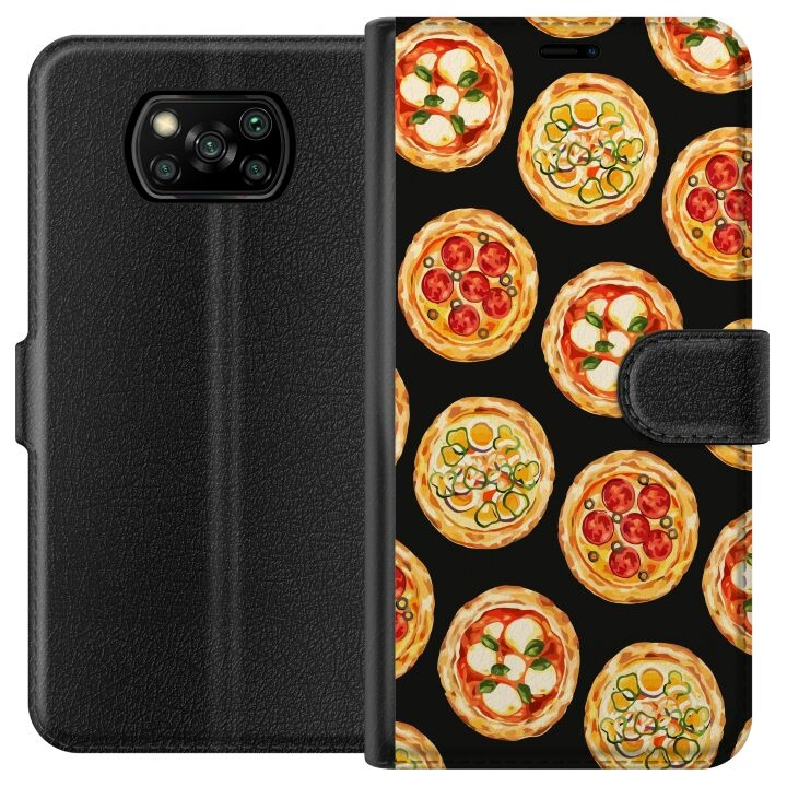 Plånboksfodral till Xiaomi Poco X3 NFC med Pizza motiv i gruppen SMARTPHONE & SURFPLATTOR / Mobilskydd / Xiaomi hos TP E-commerce Nordic AB (A65370)