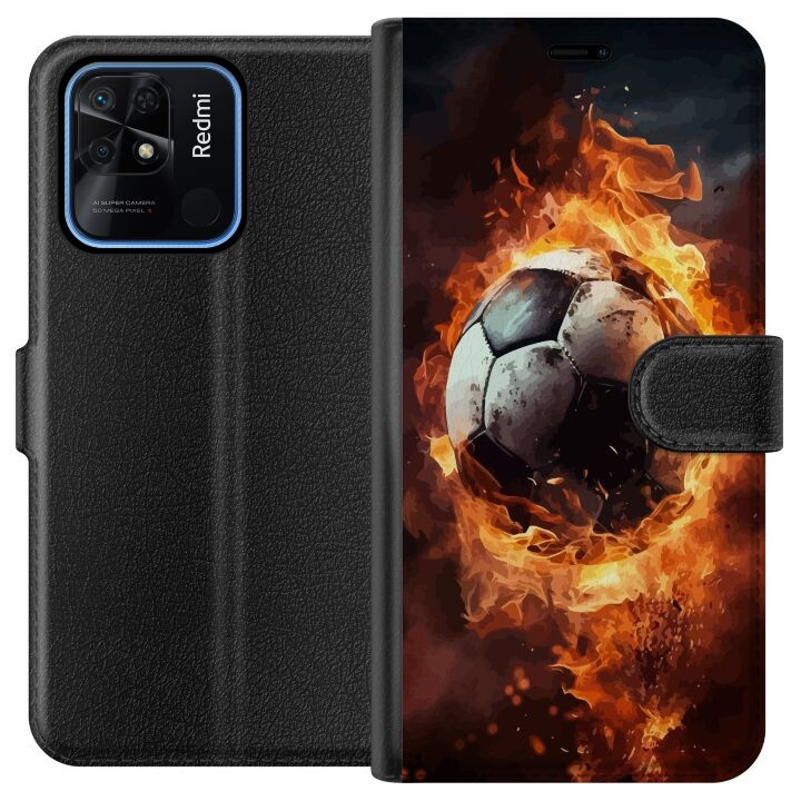 Plånboksfodral till Xiaomi Redmi 10C med Fotboll motiv i gruppen SMARTPHONE & SURFPLATTOR / Mobilskydd / Xiaomi hos TP E-commerce Nordic AB (A65513)