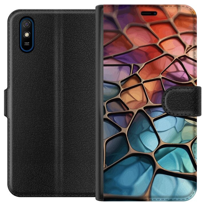 Plånboksfodral till Xiaomi Redmi 9A med Metalliskt mönster motiv i gruppen SMARTPHONE & SURFPLATTOR / Mobilskydd / Xiaomi hos TP E-commerce Nordic AB (A65691)