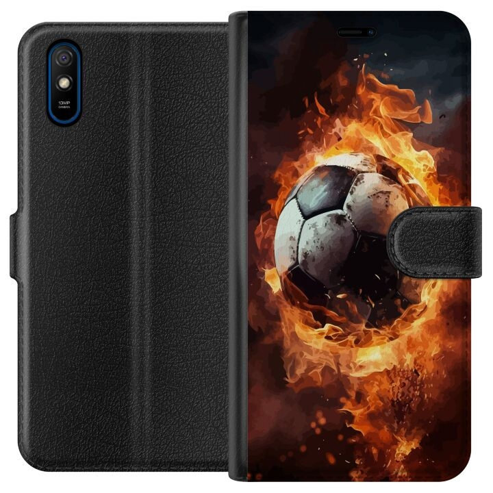 Plånboksfodral till Xiaomi Redmi 9A med Fotboll motiv i gruppen SMARTPHONE & SURFPLATTOR / Mobilskydd / Xiaomi hos TP E-commerce Nordic AB (A65702)