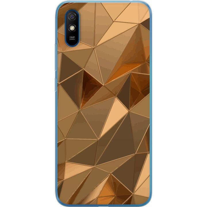 Mobilskal till Xiaomi Redmi 9A med 3D Guld motiv i gruppen SMARTPHONE & SURFPLATTOR / Mobilskydd / Xiaomi hos TP E-commerce Nordic AB (A65732)