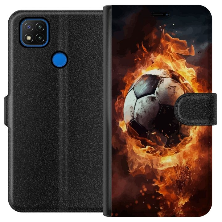 Plånboksfodral till Xiaomi Redmi 9C med Fotboll motiv i gruppen SMARTPHONE & SURFPLATTOR / Mobilskydd / Xiaomi hos TP E-commerce Nordic AB (A65783)