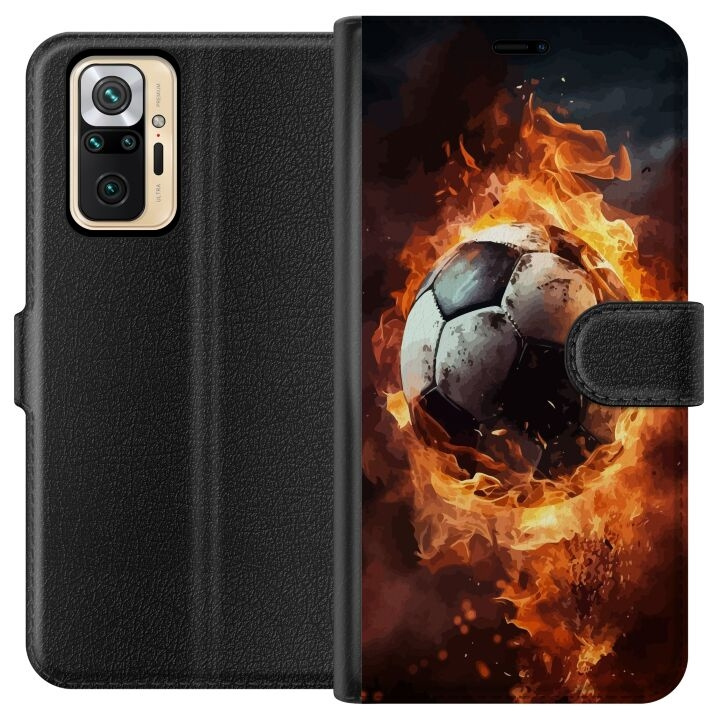 Plånboksfodral till Xiaomi Redmi Note 10 Pro med Fotboll motiv i gruppen SMARTPHONE & SURFPLATTOR / Mobilskydd / Xiaomi hos TP E-commerce Nordic AB (A65972)
