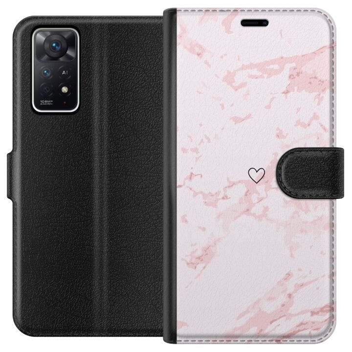 Plånboksfodral till Xiaomi Redmi Note 11 Pro 5G med Rosa Hjärta motiv i gruppen SMARTPHONE & SURFPLATTOR / Mobilskydd / Xiaomi hos TP E-commerce Nordic AB (A66163)