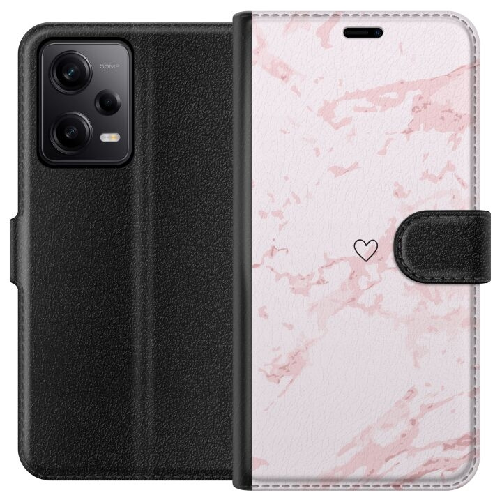 Plånboksfodral till Xiaomi Redmi Note 12 Pro med Rosa Hjärta motiv i gruppen SMARTPHONE & SURFPLATTOR / Mobilskydd / Xiaomi hos TP E-commerce Nordic AB (A66298)