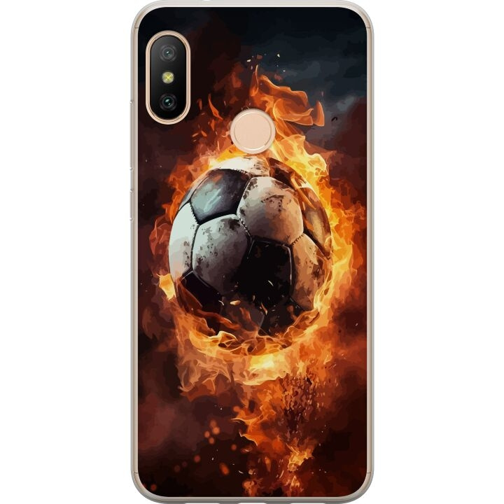Mobilskal till Xiaomi Redmi 6 Pro med Fotboll motiv i gruppen SMARTPHONE & SURFPLATTOR / Mobilskydd / Xiaomi hos TP E-commerce Nordic AB (A66458)