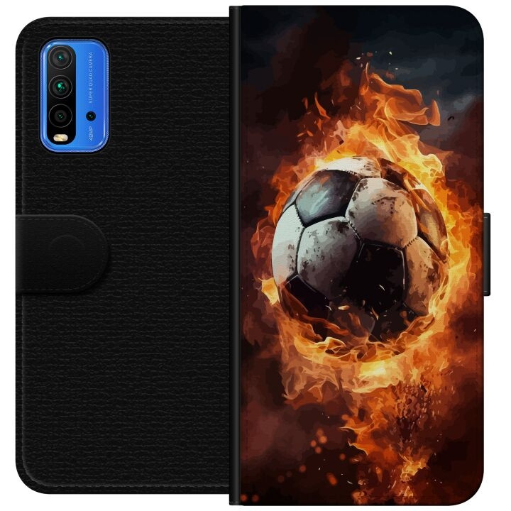 Plånboksfodral till Xiaomi Redmi Note 9 4G med Fotboll motiv i gruppen SMARTPHONE & SURFPLATTOR / Mobilskydd / Xiaomi hos TP E-commerce Nordic AB (A66620)