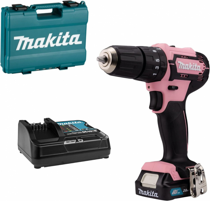 Makita sladdlös slagborrmaskin rosa HP333SDAP 12V 1x2Ah batteri i gruppen HEM, HUSHÅLL & TRÄDGÅRD / Verktyg / Borrmaskiner hos TP E-commerce Nordic AB (A66848)