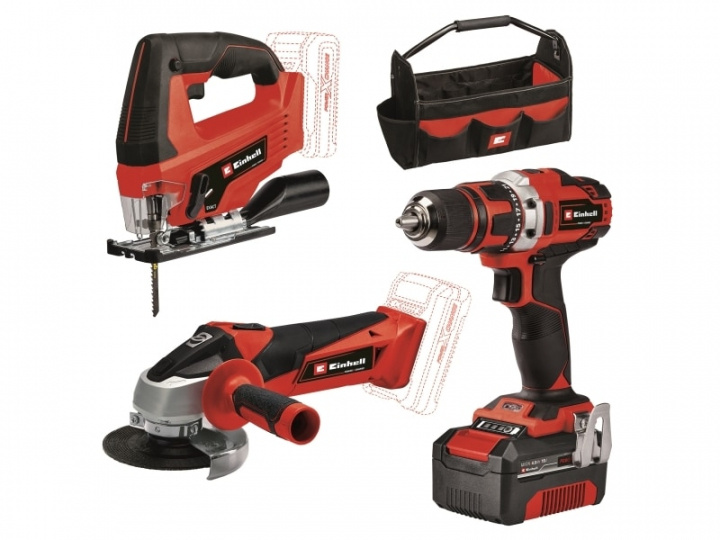 Einhell TE-TK 18/3 Li verktygssats med 4 delar 18V 1X4,0Ah i gruppen HEM, HUSHÅLL & TRÄDGÅRD / Verktyg / Borrmaskiner hos TP E-commerce Nordic AB (A66854)