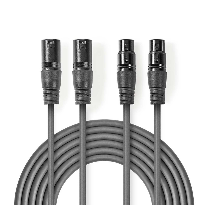 Nedis Balanserad ljudkabel | 2x XLR 3-Pin Hane | 2x XLR 3-Pin Hona | Nickelplaterad | 1.50 m | Rund | PVC | Mörkgrå | Kartonghylsa i gruppen HEMELEKTRONIK / Kablar & Adaptrar / Ljud Analog / Adaptrar hos TP E-commerce Nordic AB (C07554)