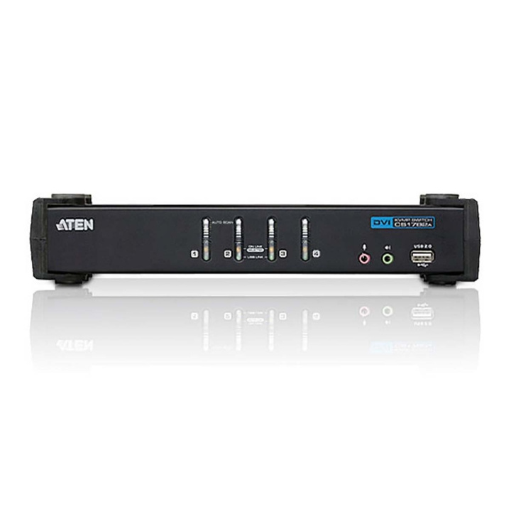 Aten CS1764A 4-Port KVM Switch Svart i gruppen DATORER & KRINGUTRUSTNING / Nätverk / Switchar hos TP E-commerce Nordic AB (C11562)