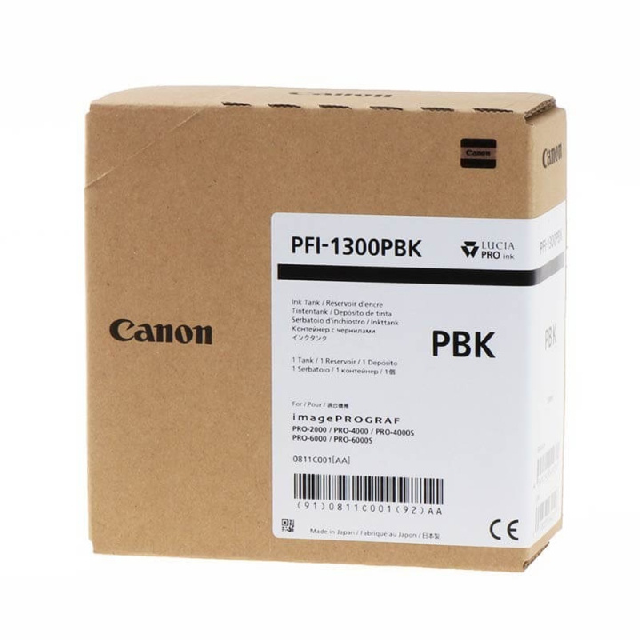 Canon Bläck 0811C001 PFI-1300 Fotosvart i gruppen DATORER & KRINGUTRUSTNING / Skrivare & Tillbehör / Bläck & Toner / Bläckpatroner / Canon hos TP E-commerce Nordic AB (C15913)