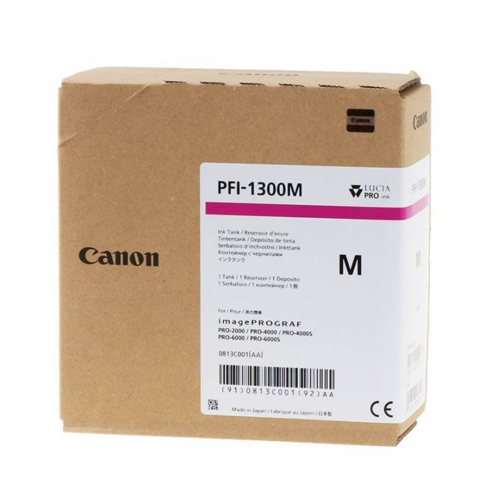 Canon Bläck 0813C001 PFI-1300 Magenta i gruppen DATORER & KRINGUTRUSTNING / Skrivare & Tillbehör / Bläck & Toner / Bläckpatroner / Canon hos TP E-commerce Nordic AB (C15915)