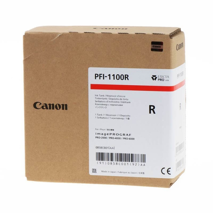 CANON Bläck 0858C001 PFI-1100 Röd i gruppen DATORER & KRINGUTRUSTNING / Skrivare & Tillbehör / Bläck & Toner / Bläckpatroner / Canon hos TP E-commerce Nordic AB (C15927)