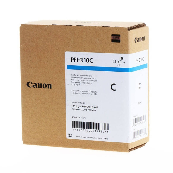 Canon Bläck 2360C001 PFI-310 Cyan i gruppen DATORER & KRINGUTRUSTNING / Skrivare & Tillbehör / Bläck & Toner / Bläckpatroner / Canon hos TP E-commerce Nordic AB (C16021)