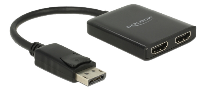 Delock DisplayPort 1.2 Splitter 1 x DisplayPort in > 2 x HDMI out 4K 30 Hz, svart i gruppen DATORER & KRINGUTRUSTNING / Datorkablar / DisplayPort / Adaptrar hos TP E-commerce Nordic AB (C17693)