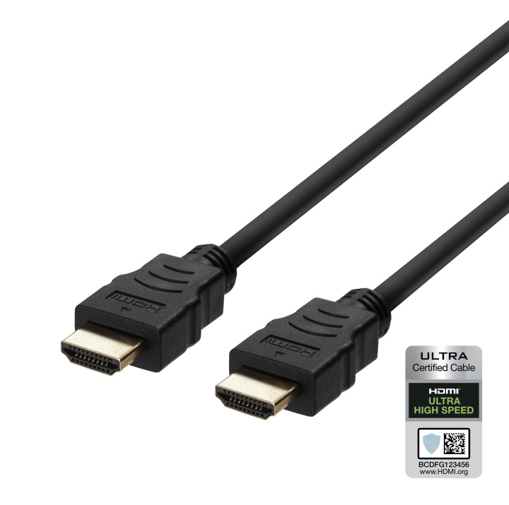 DELTACO Ultra High Speed HDMI-kabel, 0,5m, eARC, QMS, 8K vid 60Hz, 4K vid 120Hz, svart i gruppen HEMELEKTRONIK / Kablar & Adaptrar / HDMI / Kablar hos TP E-commerce Nordic AB (C17916)