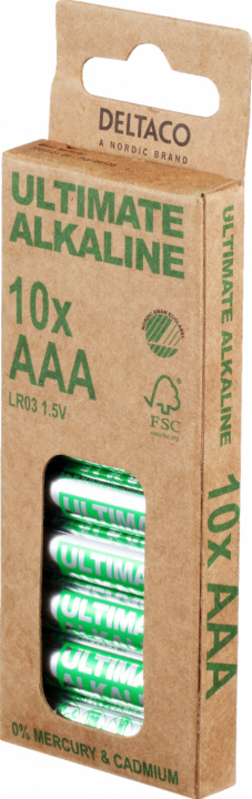 DELTACO Ultimate Alkaline AAA-batteri, 10-pack i gruppen HEMELEKTRONIK / Batterier & Laddare / Batterier / AAA hos TP E-commerce Nordic AB (C18276)