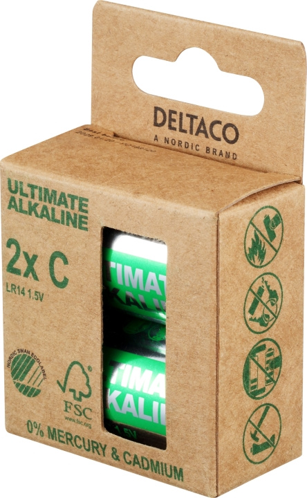 DELTACO Ultimate Alkaline C-batteri, 2-pack i gruppen HEMELEKTRONIK / Batterier & Laddare / Batterier / Övriga hos TP E-commerce Nordic AB (C18279)