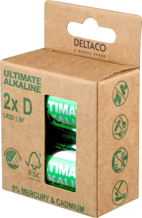 DELTACO Ultimate Alkaline D-batteri, 2-pack i gruppen HEMELEKTRONIK / Batterier & Laddare / Batterier / Övriga hos TP E-commerce Nordic AB (C18280)