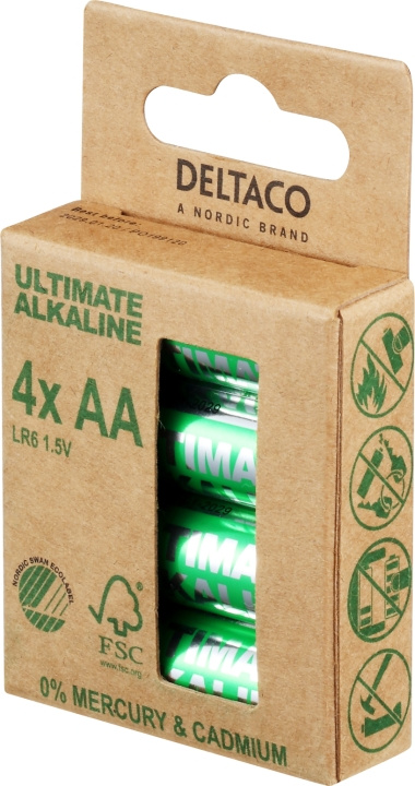 DELTACO Ultimate Alkaline AA-batteri, 4-pack i gruppen HEMELEKTRONIK / Batterier & Laddare / Batterier / AA hos TP E-commerce Nordic AB (C18283)