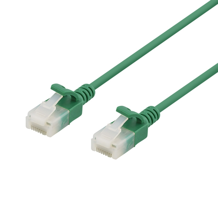Deltaco U/UTP Cat6a patch cable, slim, 3.5mm diameter, 2m, green i gruppen DATORER & KRINGUTRUSTNING / Datorkablar / Nätverkskablar / Cat6 hos TP E-commerce Nordic AB (C18302)