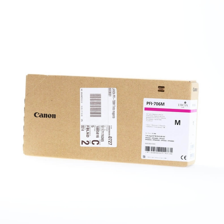 Canon Bläck 6683B001 PFI-706 Magenta i gruppen DATORER & KRINGUTRUSTNING / Skrivare & Tillbehör / Bläck & Toner / Toner / Canon hos TP E-commerce Nordic AB (C26363)