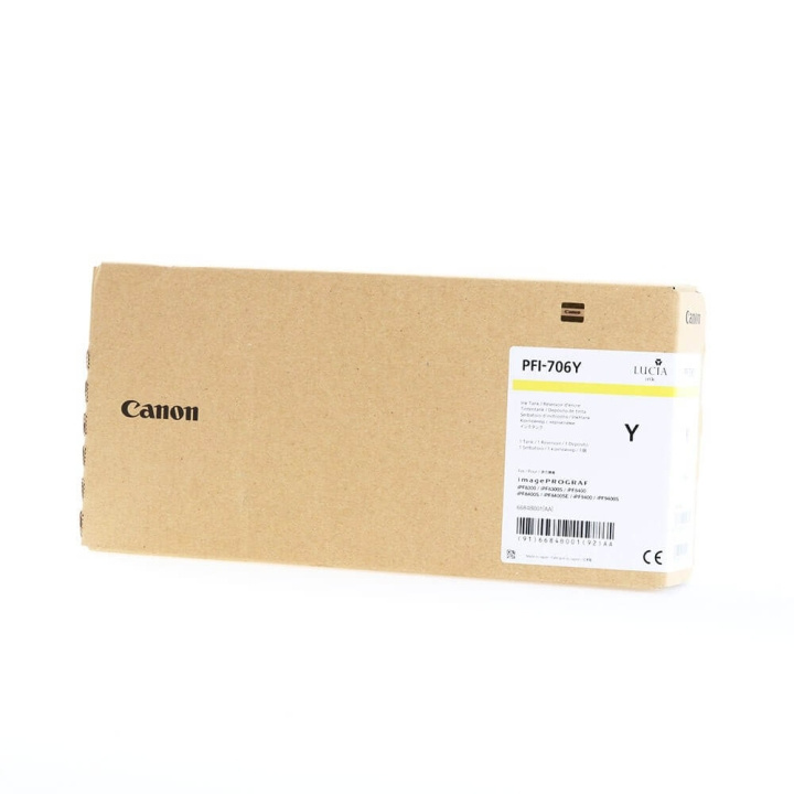 Canon Bläck 6684B001 PFI-706 Gul i gruppen DATORER & KRINGUTRUSTNING / Skrivare & Tillbehör / Bläck & Toner / Toner / Canon hos TP E-commerce Nordic AB (C26364)